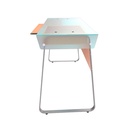 Escritorio Para Computadora Con Tope De Vidrio Color Sicomoro XTF-CD197