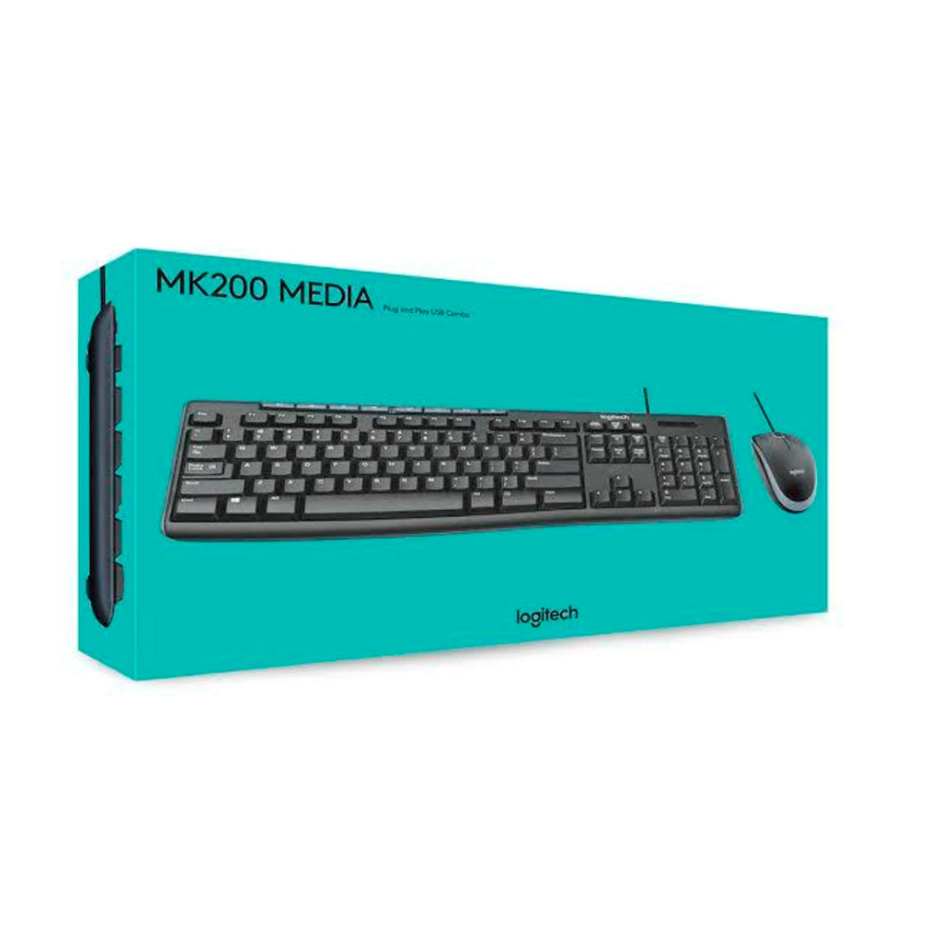 Combo de teclado y mouse Logitech MK200 USB Color Negro