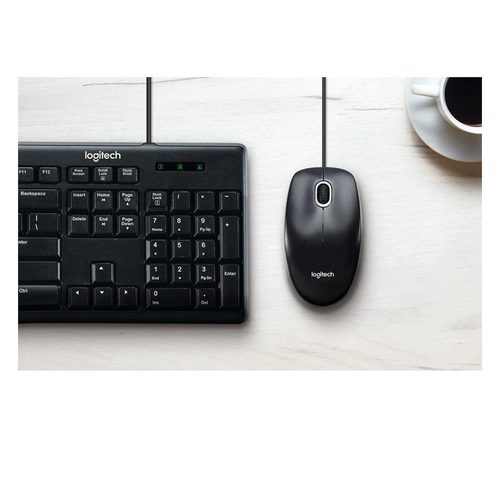 Combo de teclado y mouse Logitech MK200 USB Color Negro