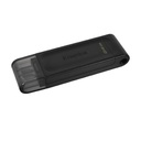 Memoria USB Kingston DataTraveler 70, 64 GB USB-C 3.2 Gen 1 Color Negro
