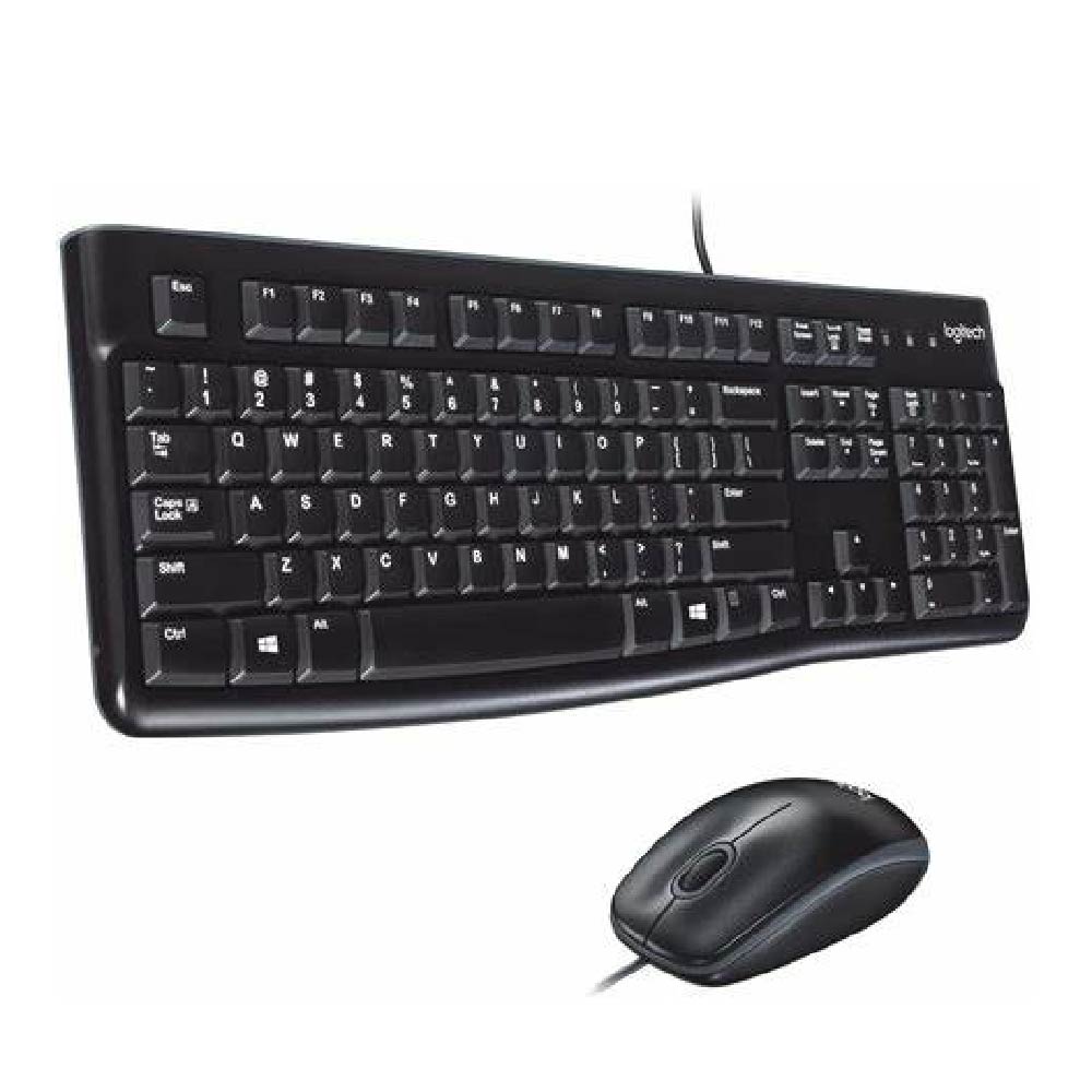 Teclado y Mouse Logitech MK120 Alámbrico USB En Español Color Negro