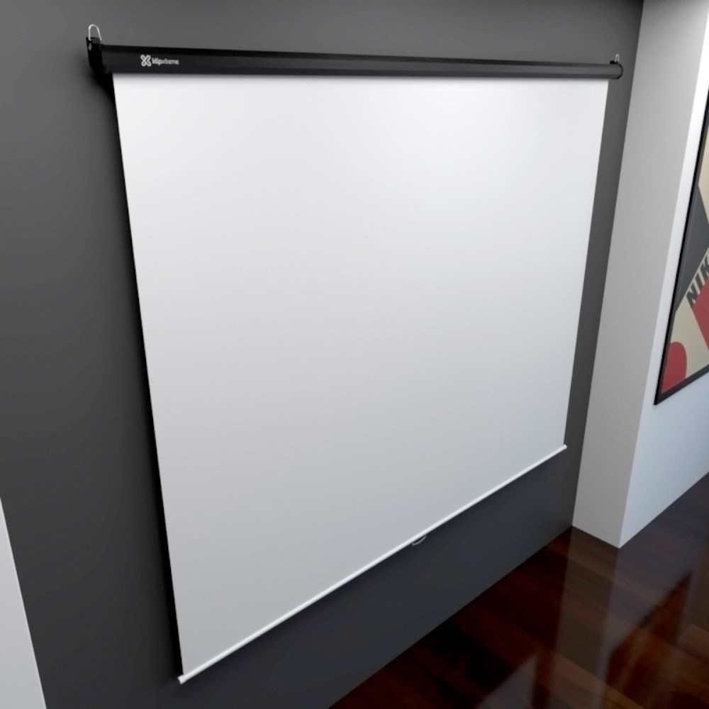 Pantalla de proyección Klip Xtreme KPS-302  instalable en el techo, instalable en pared - 86" (218 cm), 4:3, Matte Blanco - blanco