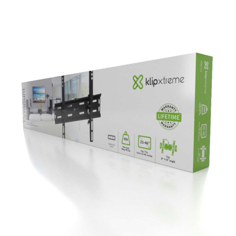 Soporte para TV Klip Xtreme de 23″ a 46″ con Inclinación de 10 grados  KPM-clinación de 10 grados   KPM-725