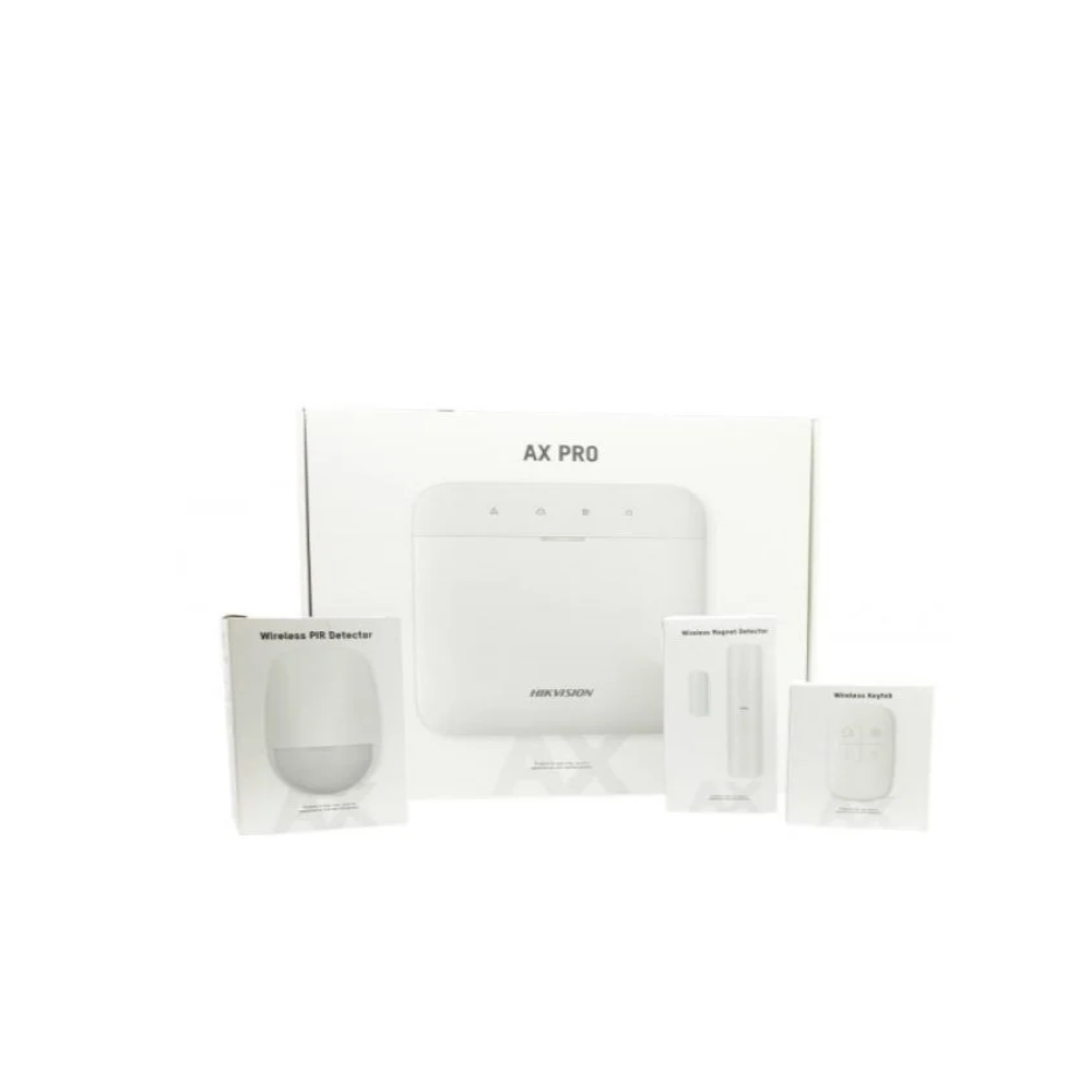 Hikvision AX Pro Series DS-PWA48-Kit-WB - Sistema de alarma - inalámbrico, cableado - 802.11b/g/n, Tri-X - 433 MHz, 2.4 Ghz - 10/100 Ethernet - blanco