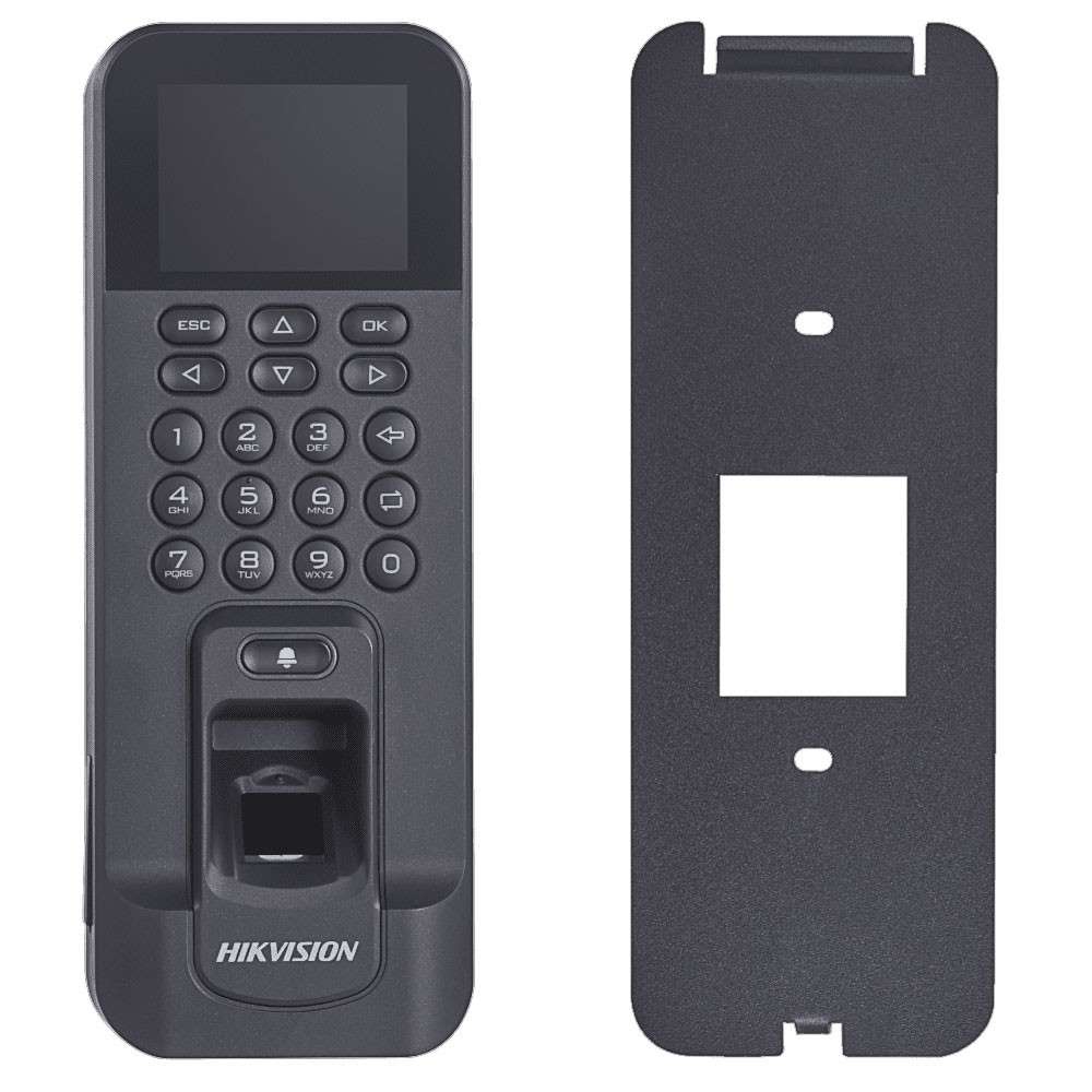 Hikvision Pro Series Terminal de control de acceso con lector de huellas dactilares DS-K1T804AMF, cableado/Wi-Fi/Ethernet Color negro