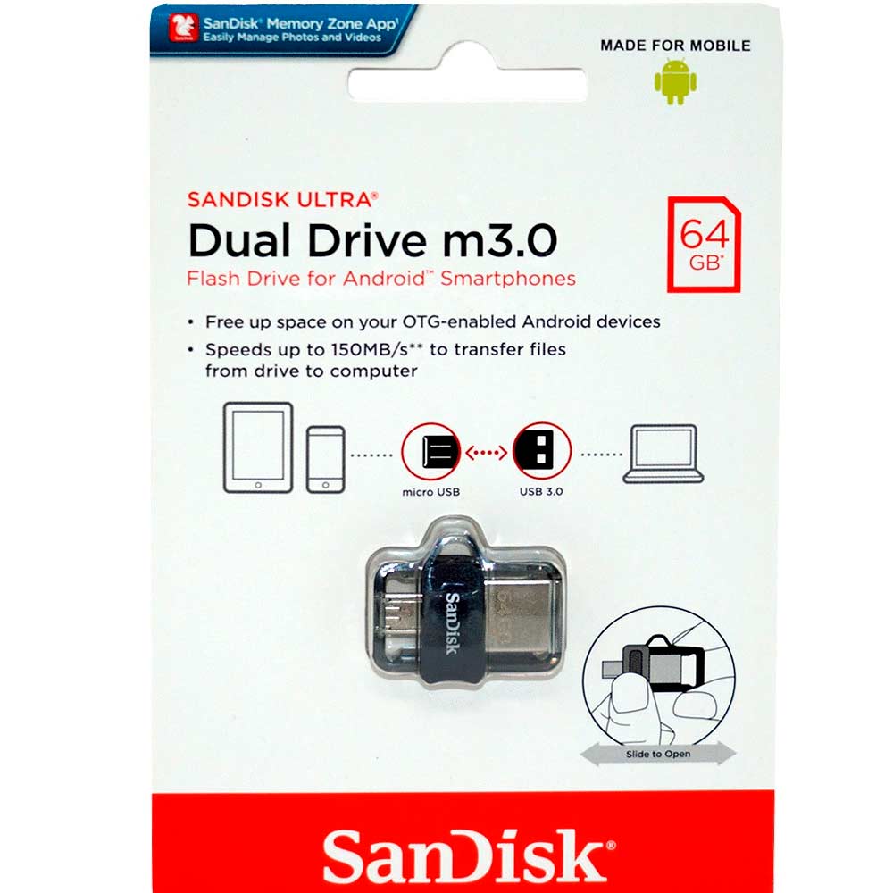 Memoria USB SanDisk Ultra Dual  64 GB. 