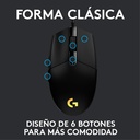 Mouse gaming Logitech G203 LightSpeed 8000 DPI 6 Botones Color Negro