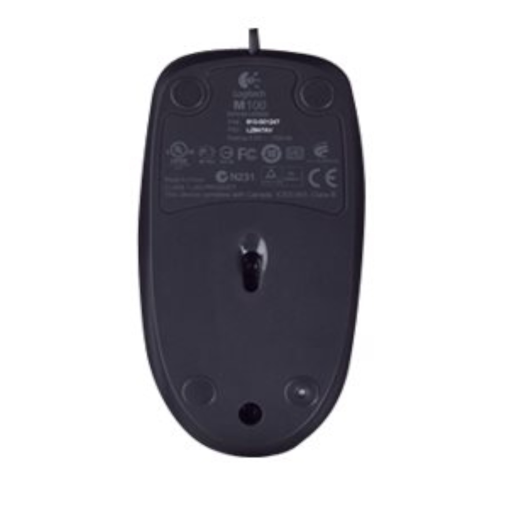 Mouse Logitech M100 USB diestro y zurdo Color Negro