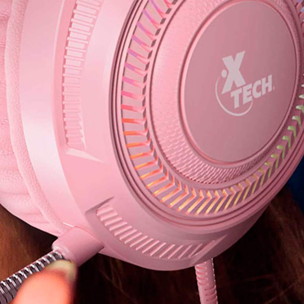 Auriculares Xtech Cableado - XTH-564 - Para Computer / Para Game console - 3.5mm+USB Pink