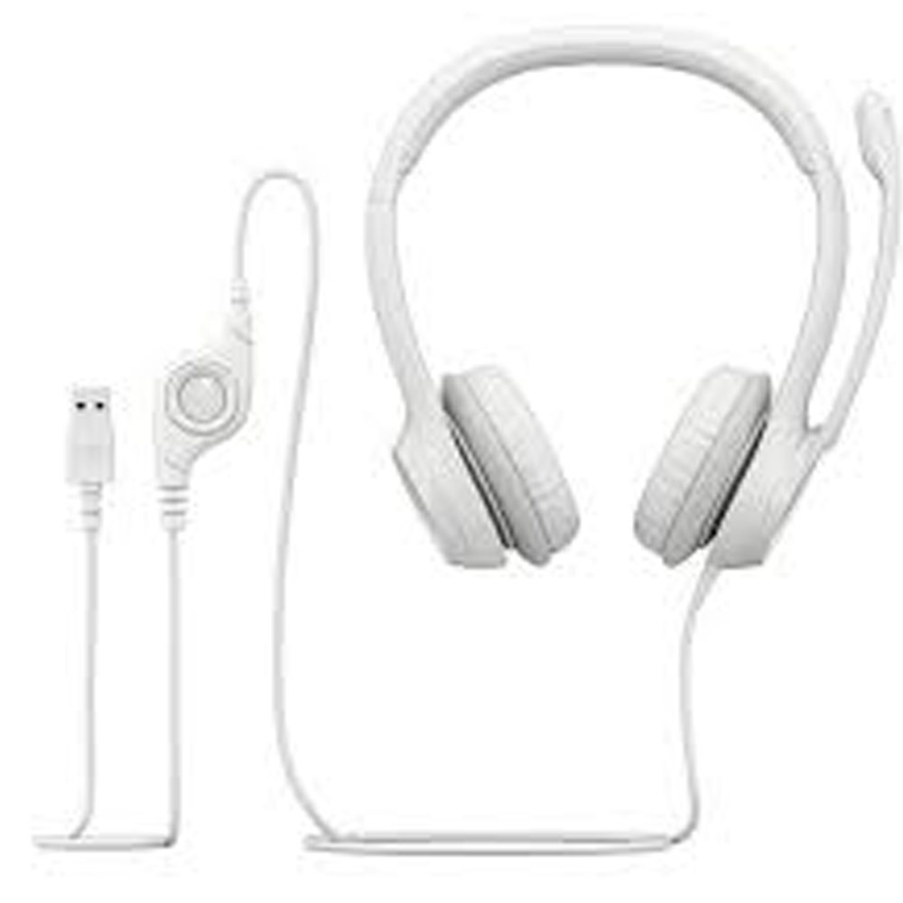 Audífonos Logitech H390 con Micrófono Alámbrico USB Blanco