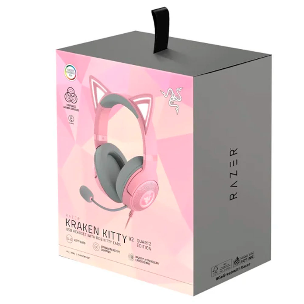 Razer - Audifonos - Kraken Kitty V2 USB Orejas de gatito