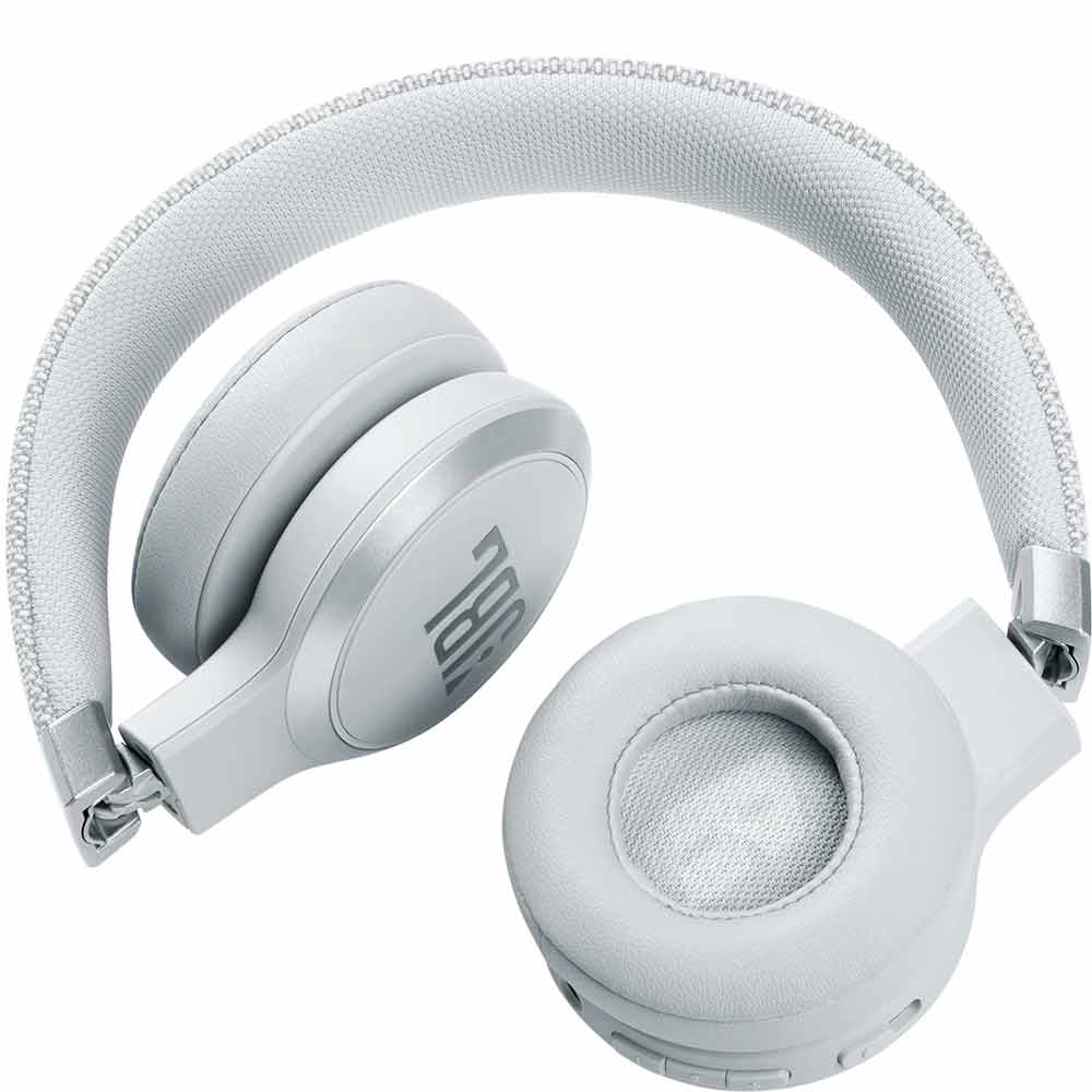 JBL LIVE 460NC - Auriculares con diadema con micro - en oreja - Bluetooth - inalámbrico, cableado - cancelación de sonido activo - conector de 3,5 mm - blanco