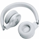 JBL LIVE 460NC - Auriculares con diadema con micro - en oreja - Bluetooth - inalámbrico, cableado - cancelación de sonido activo - conector de 3,5 mm - blanco