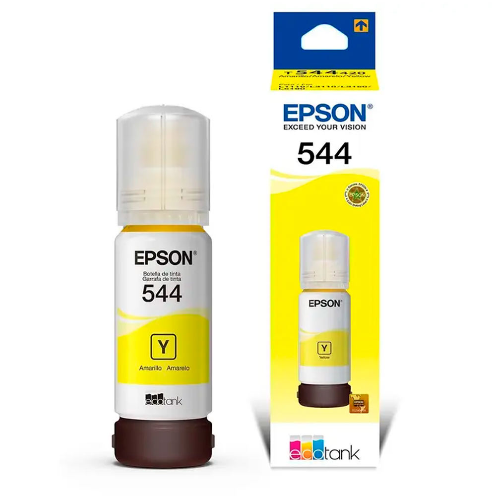 Tinta Epson Amarillo (544) de 65ml L1110 L1210 L1250 L3110 L3150 L3160 L3210 L3250 L3251 L3260 L3560 L5190 L5290 L5590