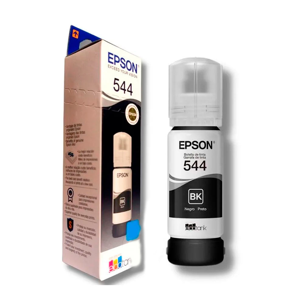 Tinta Epson Negra (544) de 65ml L1110 L1210 L1250 L3110 L3150 L3160 L3210 L3250 L3251 L3260 L3560 L5190 L5290 L5590