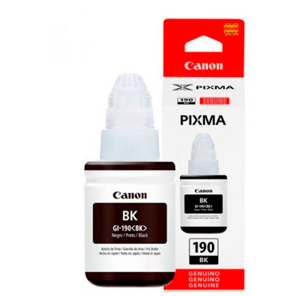 Tinta Canon negro (GI-190BK) de 135 ml para G1100 G2100 G3100 G3102 G4100 G4102