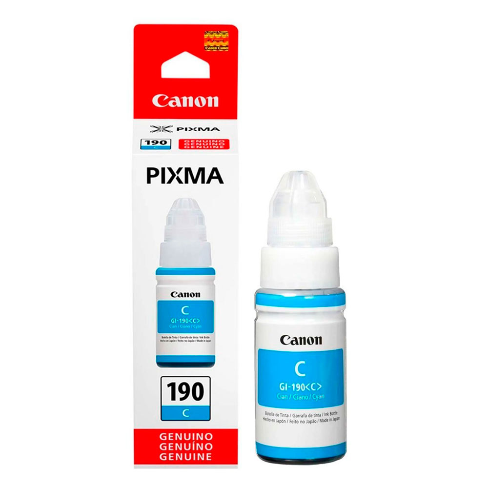 Tinta Canon cyan (GI-190C) de 70 ml para Pixma G1100, G2100, G3100, G4100