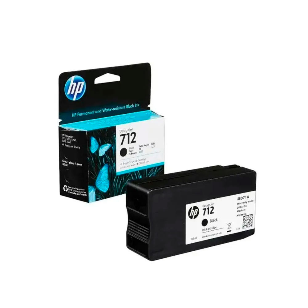 Tinta HP Negro (712) 80ml para impresoras T210, T230, T250, T630, T650