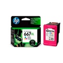 Tinta HP Color (667XL) Deskjet Ink Advantage 1200/2300/2375/2700/2775/4100/6000/6400/6475