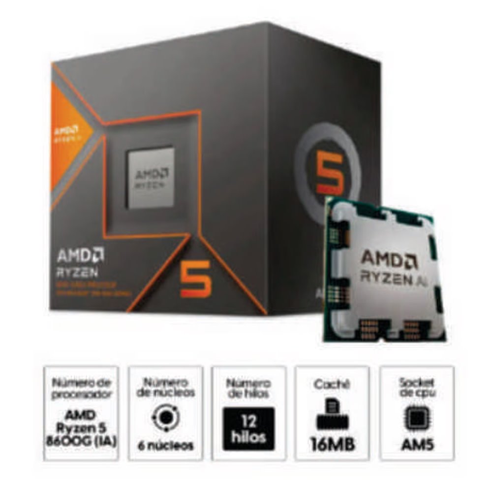 AMD - Ryzen 5 8600G - 6 Core 5.05GHz 22MB AM5 with W