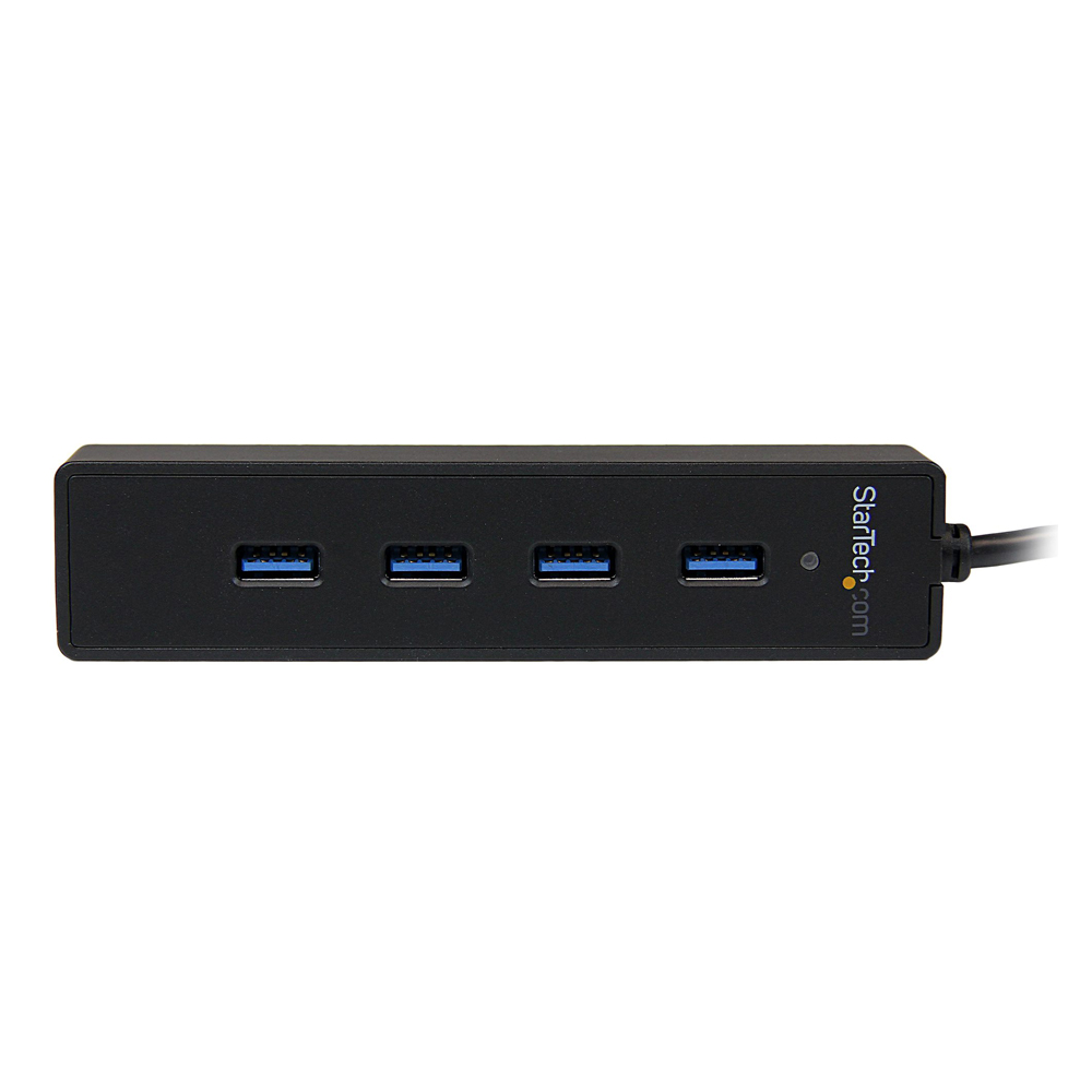 Adaptador Concentrador Hub Ladrón USB 3.0 StarTech.com Super Speed 4 Puertos Salidas Portátil para Laptop Ordenador - Negro - Hub - 4 x SuperSpeed USB 3.0 - sobremesa - para P/N: FCREADMICRO3, MSDREADU3CA