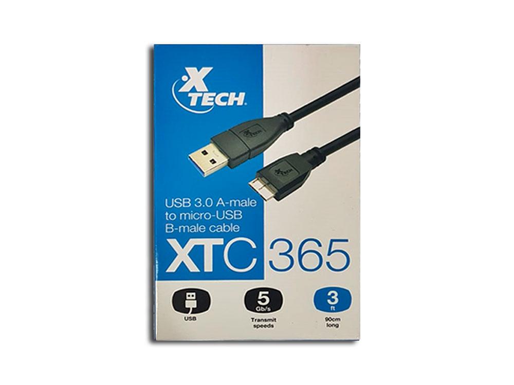 Cable Xtech XTC-365 Data USB a Micro USB 3.0 91 Cm Color Negro