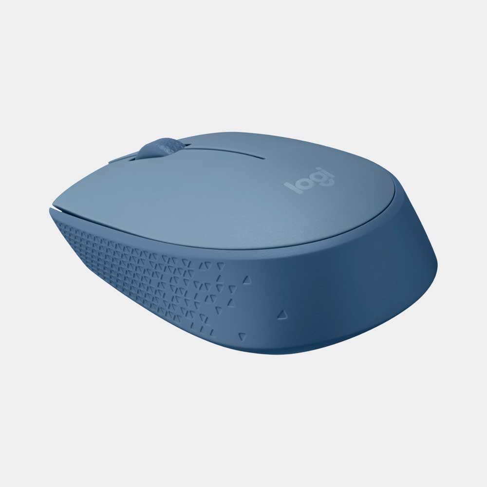 Logitech M170 Wireless Mouse, Ambidextrous, Blue Gray - Ratón - diestro y zurdo - óptico - 3 botones - inalámbrico - 2.4 GHz - receptor inalámbrico USB - azul/gris