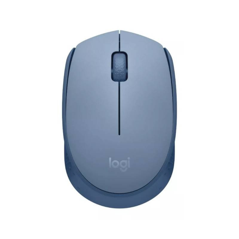 Logitech M170 Wireless Mouse, Ambidextrous, Blue Gray - Ratón - diestro y zurdo - óptico - 3 botones - inalámbrico - 2.4 GHz - receptor inalámbrico USB - azul/gris