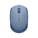 Logitech M170 Wireless Mouse, Ambidextrous, Blue Gray - Ratón - diestro y zurdo - óptico - 3 botones - inalámbrico - 2.4 GHz - receptor inalámbrico USB - azul/gris