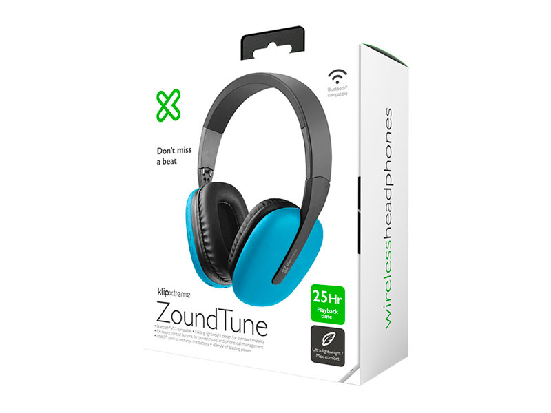 Audífonos Klip Xtreme KWH-010BL Conexión inalámbrica Para casa y Para Portable y Para 25Hrs Color azul