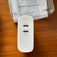Cargador de pared Belkin Tecnología GaN Carga rápida, 2x USB-C Color blanco 68 vatios