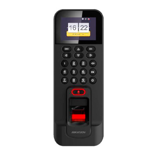 Hikvision Pro Series Terminal de control de acceso con lector de huellas dactilares DS-K1T804AMF, cableado/Wi-Fi/Ethernet Color negro