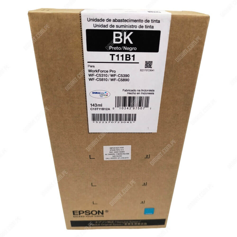 Tinta Epson negro (T11B120) Work Force 143 ML. C5310 C5390 C5810 C5890 C5891