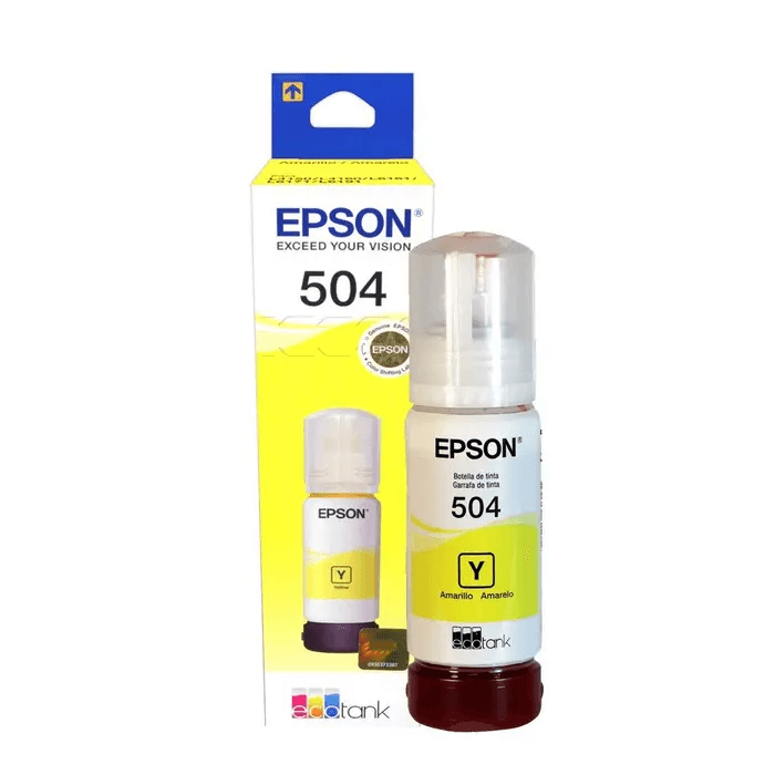 Tinta Epson Amarilla (T504) de 70 ml. para impresoras L4150 L4160 L4260 L6161 L6171 L6191 L6270 L6271 L14150