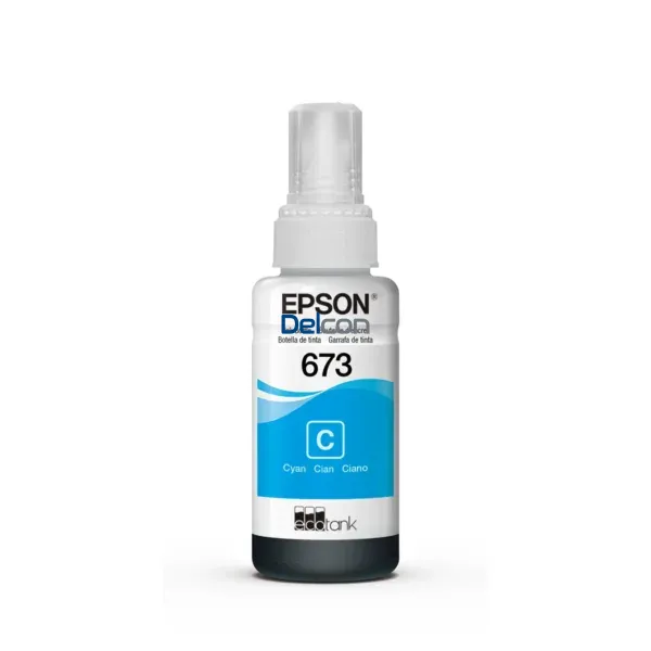 Tinta Epson Cyan (T673) de 70ml. L800 L805 L810 L850 L1800