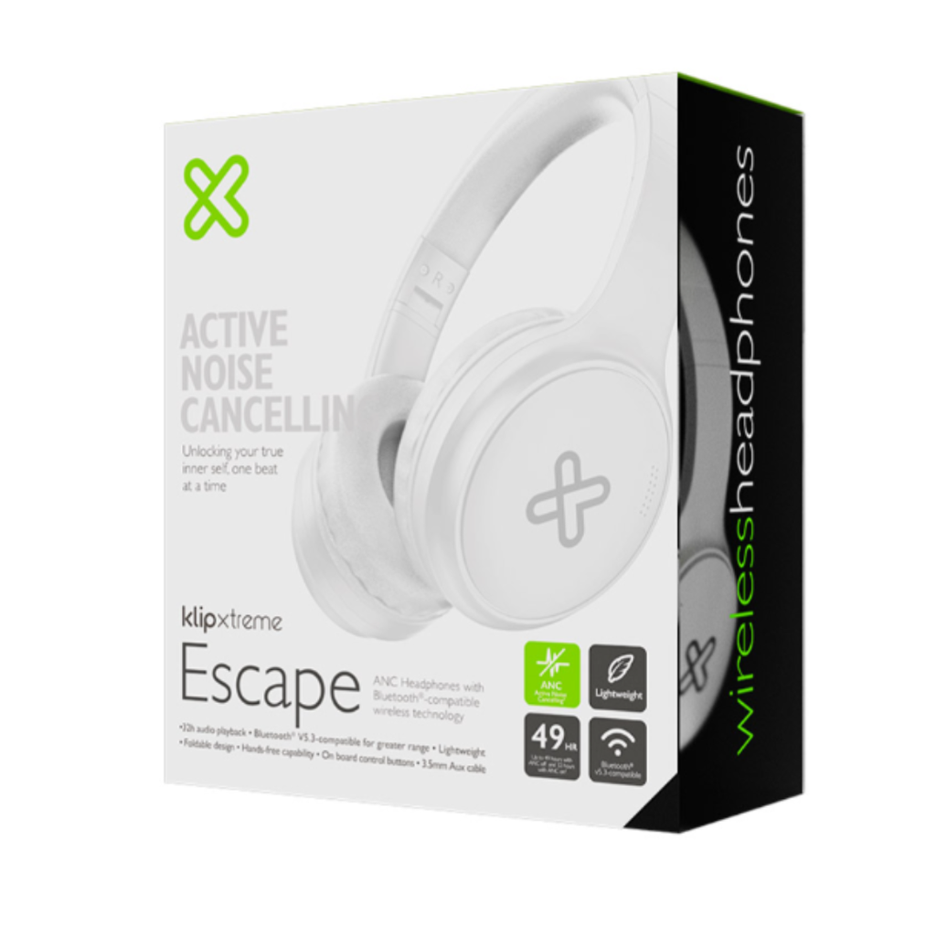 Auriculares Klip Xtreme - KNH-300WH - Para Home audio - Wireless - ANC - 32Hr - White