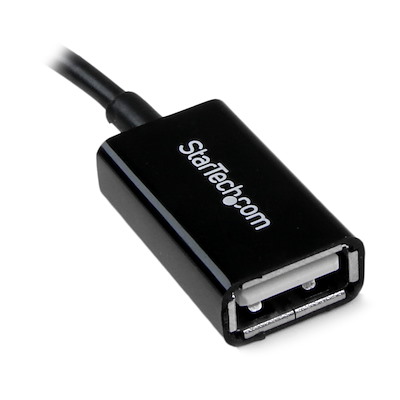 Cable Adaptador de 12cm Micro USB Macho a USB A Hembra OTG para Tablets Smartphones - Negro
