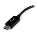 Cable Adaptador de 12cm Micro USB Macho a USB A Hembra OTG para Tablets Smartphones - Negro