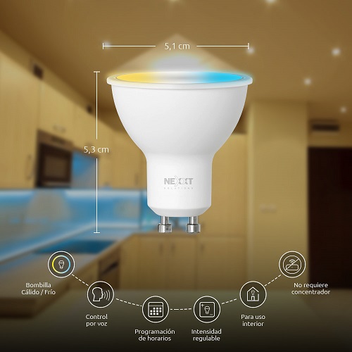 NexxtHome - Bombilla LED inteligente Wi-Fi 110V - NHB-C210