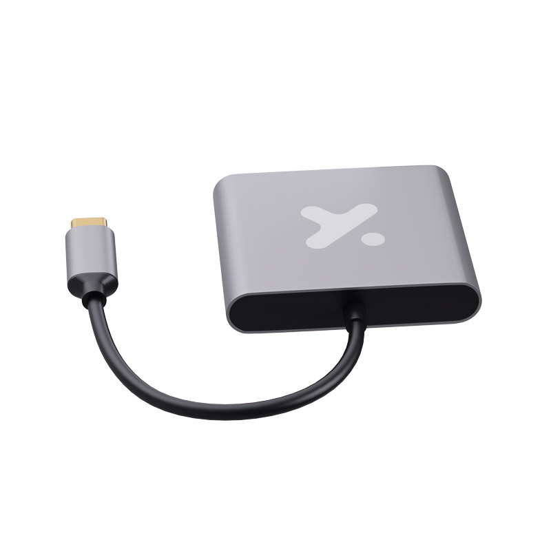 Adaptador de vídeo - USB Tipo C - Xtech - HDMI - USB 3.0 - Aluminio - 3 en 1 XTC-566
