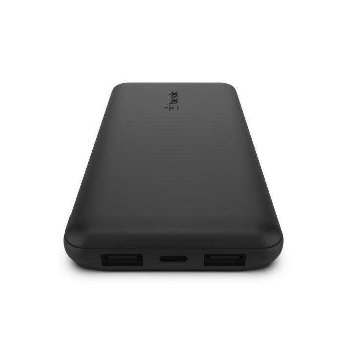 Cargador portátil  Belkin -  10,000 mAh 3 Puertos + Cable USB-A a USB-C - Negro