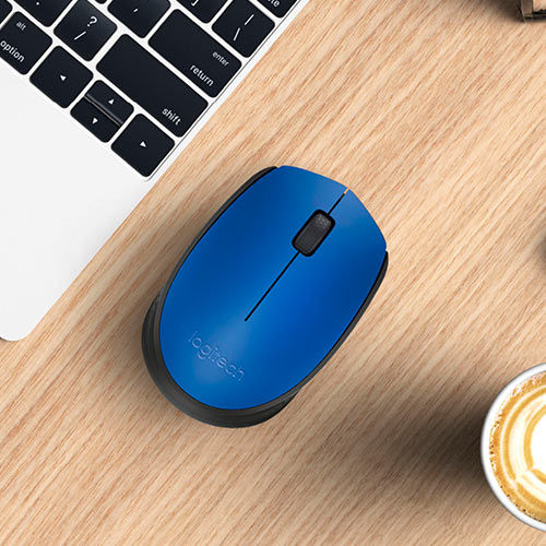 Mouse Logitech M170 diestro y zurdo, inalámbrico, 2.4 GHz, receptor inalámbrico USB, azul