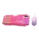Xtech - Teclado y raton  set - Alambrico - Español - USB - Rosado - Gaming-XTK-540S