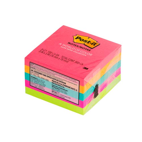 BLOCK POST IT 654-5PK 3″X3″ PX5 CAPETOWN (NEON) (24)