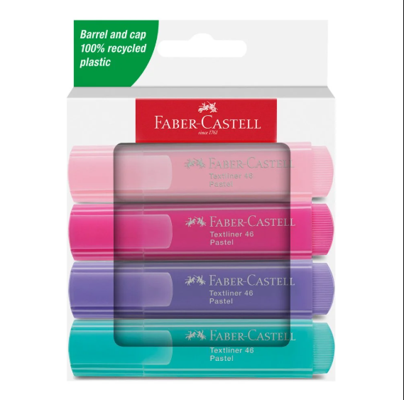 RESALTADOR FABER CASTELL 4654 4 COLORES PASTEL