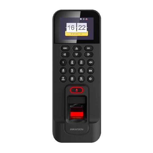 Hikvision Pro Series Terminal de control de acceso con lector de huellas dactilares DS-K1T804AMF, cableado/Wi-Fi/Ethernet Color negro
