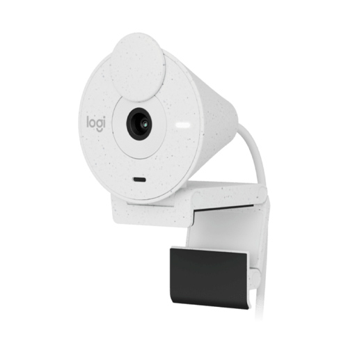 Cámara web Logitech BRIO FHD con corrección de iluminación automática color blanco
