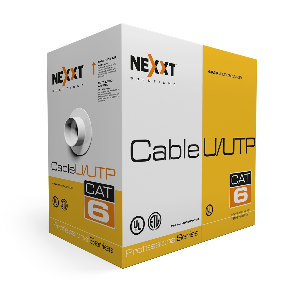 Nexxt Solutions Infrastructure - Bulk cable - UTP - 305 m RJ-45 - Gray - 4P 24AWG CMR