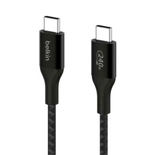 Belkin BOOST CHARGE - Cable USB - 24 pin USB-C (M) a 24 pin USB-C (M) - USB 2.0 - 2 m - compatible con hasta 240 W de potencia - negro