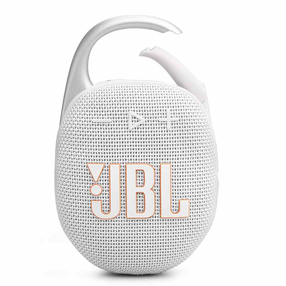 Bocina JBL Clip 5 - Portátil - inalámbrico - Bluetooth - controlado por aplicación - 7 vatios - Blanco